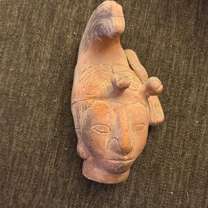 Vintage Mayan Terra cotta pottery figurine head